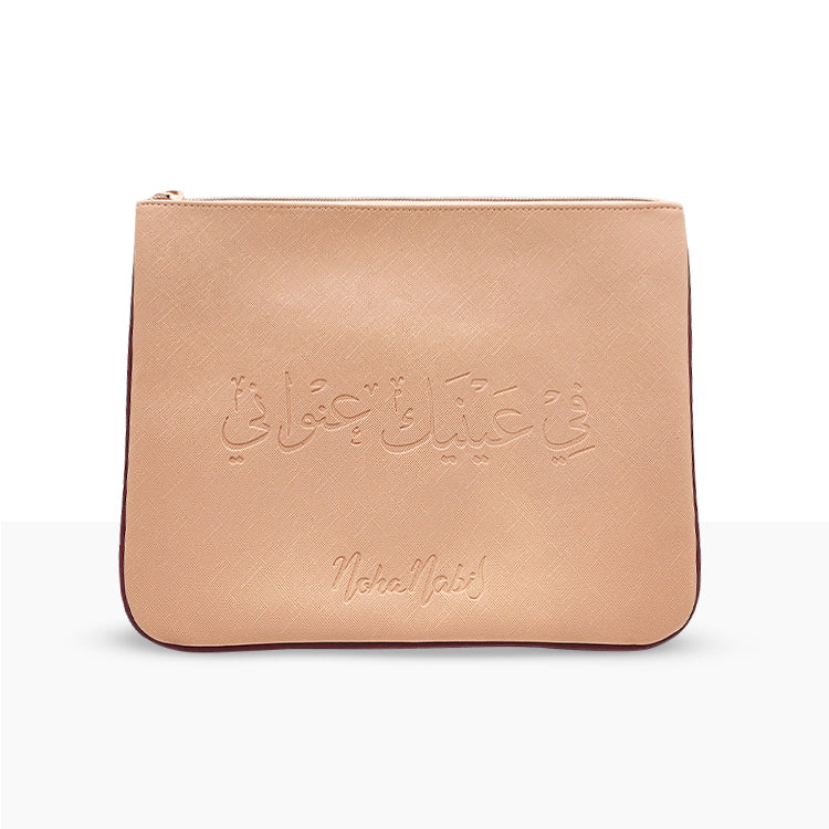 Pink Embossed Makeup Pouch - USD